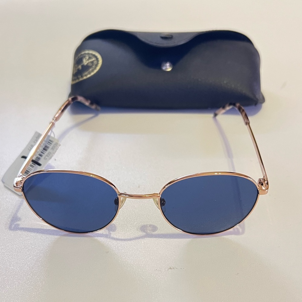 Classic Ray-Ban Metal Black Gold Round Sunglasses RB2476